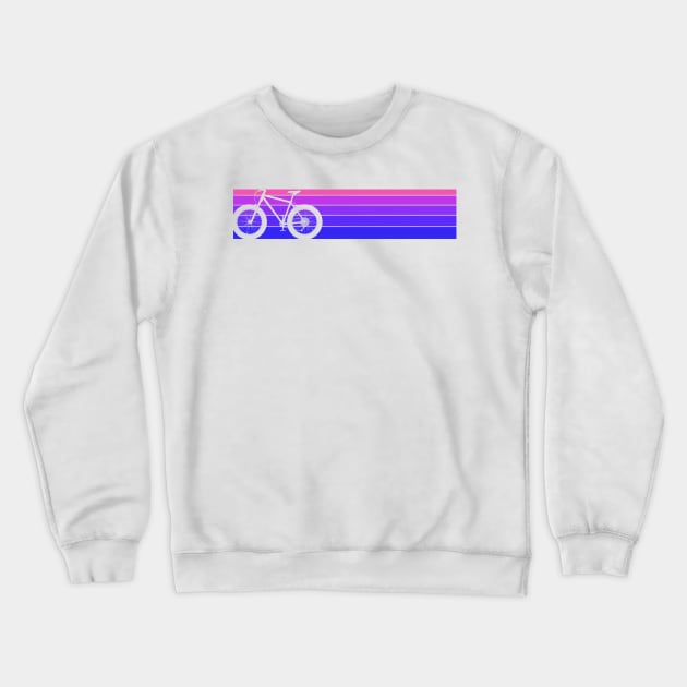 Fat Tire Bike Retro Stripes Crewneck Sweatshirt by TheWanderingFools